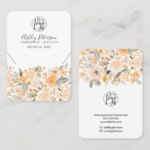 Carte De Visite Logo floral chic jaune bijoux collier d'oreille