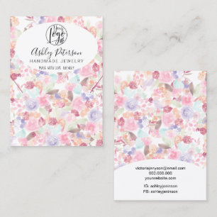 Carte De Visite Logo floral pastel doux collier d'oreille de bijou