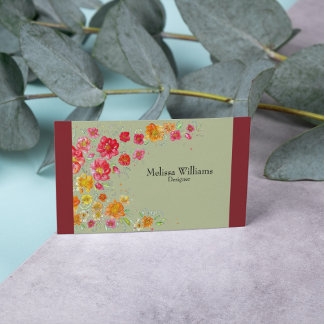Carte De Visite Logo Floral Professionnel
