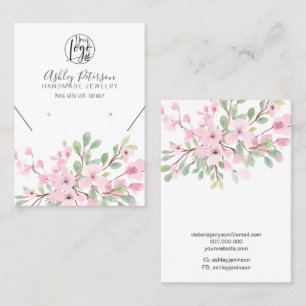 Carte De Visite Logo floral rose fillette bijoux collier d'oreille