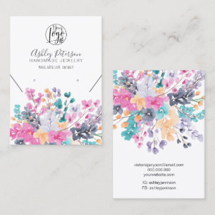 Carte De Visite logo floral sauvage séché bijoux collier d'oreille