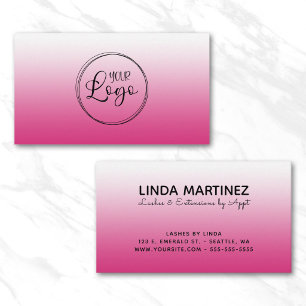 Carte De Visite Logo Fuchsia rose chaud