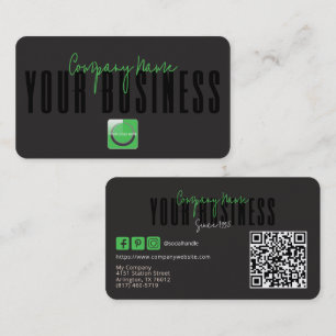 Carte De Visite Logo générique noir vert moderne sophistiqué