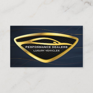 Carte De Visite Logo Gold Auto Car   Arrière - plan or bleu foncé