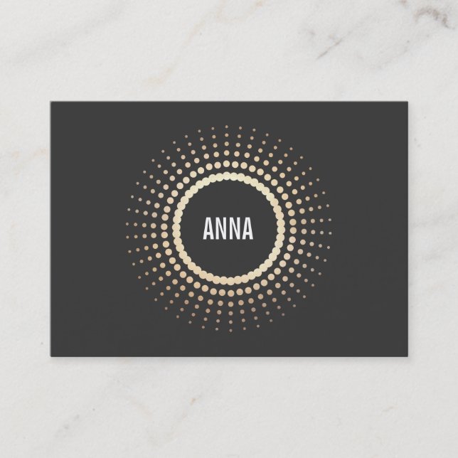 Carte De Visite Logo Gold Circle, Design moderne, Noir (Devant)