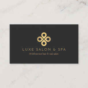 Carte De Visite Logo Gold Clover pour salons et maquilleurs