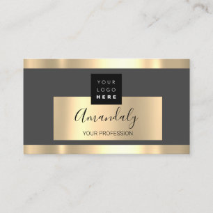Carte De Visite Logo Gold des services professionnels VIP Gray