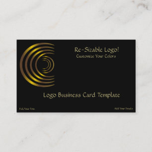 Carte De Visite Logo Gold en forme de lune de croissant