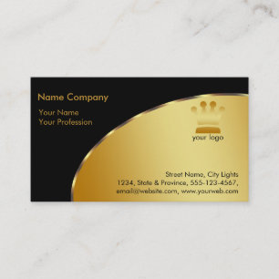 Carte De Visite Logo Gold Foil Retro Crown Services financiers