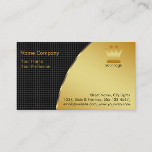 Carte De Visite Logo Gold Foil Retro Crown Services financiers