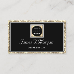 Carte De Visite Logo Gold Gold Black Parties scintillant
