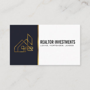 Carte De Visite Logo Gold Real Estate Property