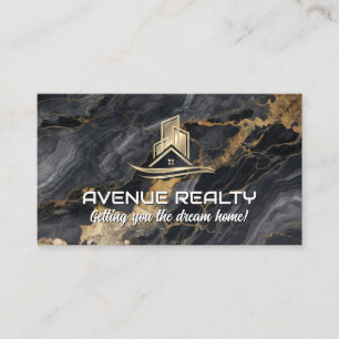 Carte De Visite Logo Gold Real Estate Property Marbre Lux