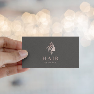 Carte De Visite Logo Gold Rose Hair Stylist