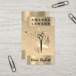 Carte De Visite Logo Golden Beauty   Motif de tissage