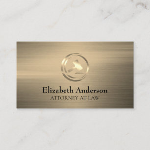 Carte De Visite Logo Golden Gavel   Arrière - plan brossé or