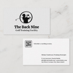 Carte De Visite Logo Golfer Swinging   Golf Ball Motif