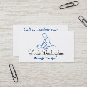 Carte De Visite Logo graphique bleu de thérapeute de massage
