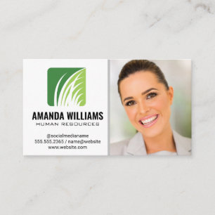 Carte De Visite Logo Grass   Femme d'affaires souriante