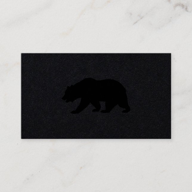 Carte De Visite Logo Grizzly Bear Noir de luxe (Devant)