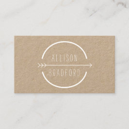 Carte De Visite Logo Hip and Rustic Arrow sur Kraft II