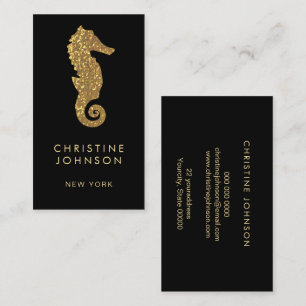 Carte De Visite logo hippocampe sur fond noir