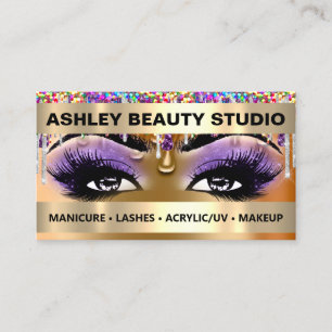 Carte De Visite Logo Holographe Rose Parties scintillant de maquil