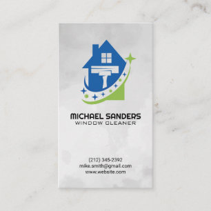 Carte De Visite Logo House Squeegee Services de nettoyage