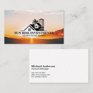 Carte De Visite Logo immobilier côtier   Sun Rise