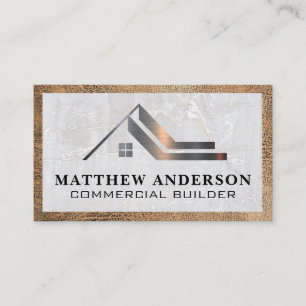 Carte De Visite Logo immobilier   Cuir en marbre