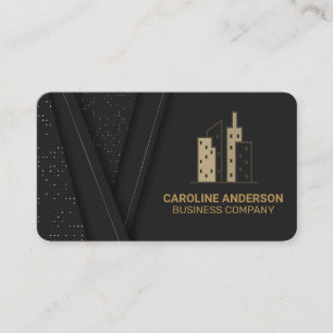Carte De Visite Logo immobilier de bâtiment moderne Luxe