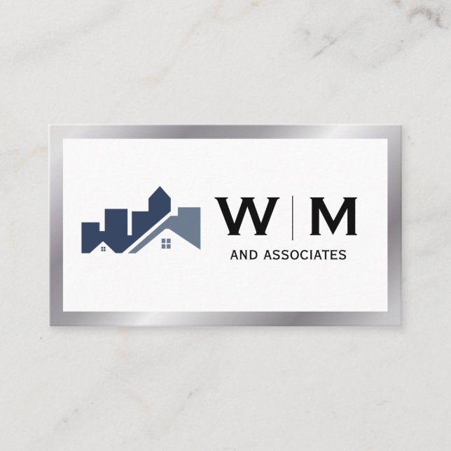 Carte De Visite Logo immobilier de construction architecturale (Devant)