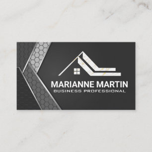 Carte De Visite Logo immobilier   Industrielle géométrique