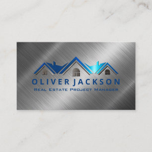 Carte De Visite Logo immobilier Lumière métallique