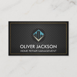 Carte De Visite Logo immobilier   Maillage en cuir