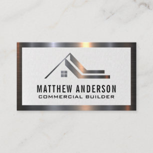 Carte De Visite Logo immobilier   Métal Trim Business