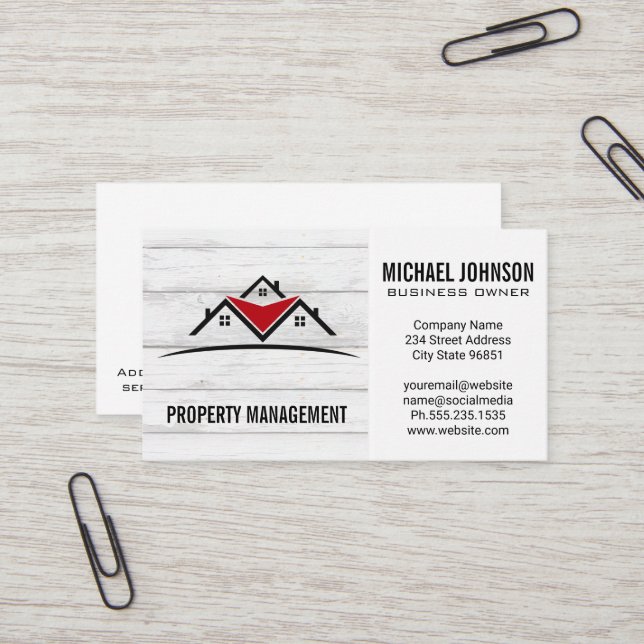 Carte De Visite Logo immobilier | Outils matériels (Devant/Arrière en situation)