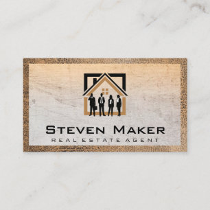 Carte De Visite Logo immobilier   Personnes d'affaires