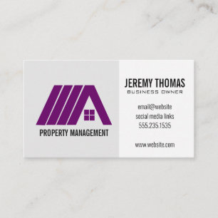 Carte De Visite Logo Immobilier Violet