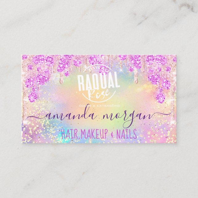 Carte De Visite Logo Lash Hair maquillage ongles Parties scintilla (Devant)