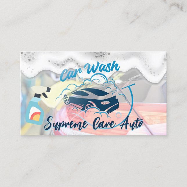 Carte De Visite Logo Lave-auto et bulles | Savons Suds (Devant)