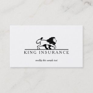 Carte De Visite Logo Lion classique professionnel noir et blanc