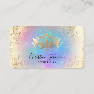 Carte De Visite logo lotus en feuille d'or faux sur les couleurs p