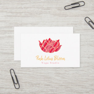 Carte De Visite Logo Lotus Professionnel Personnalisé Yoga Studio