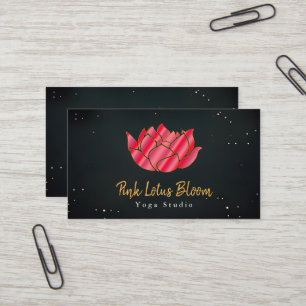 Carte De Visite Logo Lotus Professionnel Personnalisé Yoga Studio