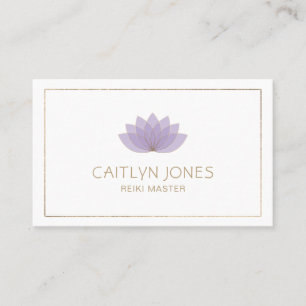 Carte De Visite Logo Lotus Purple Et Or Yoga   Reiki
