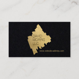 Carte De Visite Logo Luxe Abstrait Gold Brushstroke sur papier noi