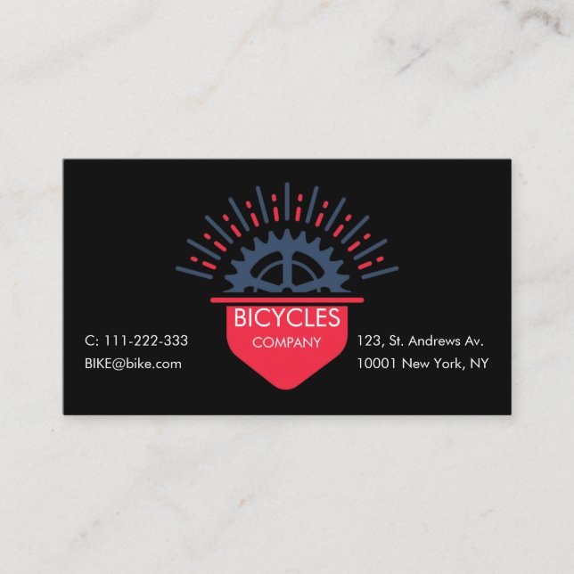 Carte De Visite Logo Magasin de vélos, réparation et personnalisat (Devant)