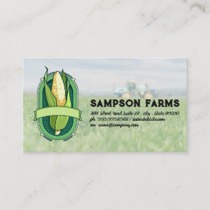 Carte De Visite Logo Maïs Ferme et Tracteur
