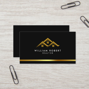 Carte De Visite Logo Maison Dorée Immobilier Agent Immobilier Mode
